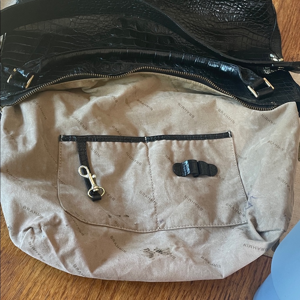 Brahmin Black Embossed Shoulder Bag - Picture 7 of 10